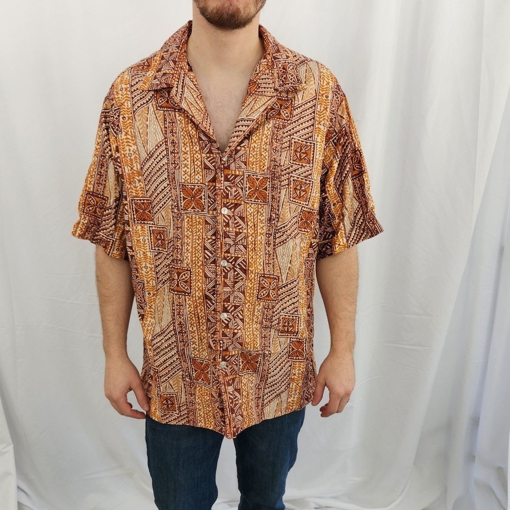 Vintage‎ Hilo Hattie Orange Hawaiian Shirt